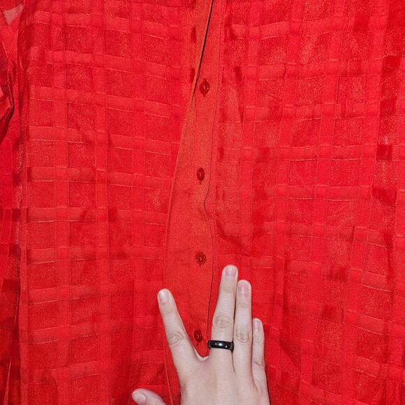 English Factory Check Organza Buttoned Long sleeve Mini Dress Size Medium - Picture 3 of 7